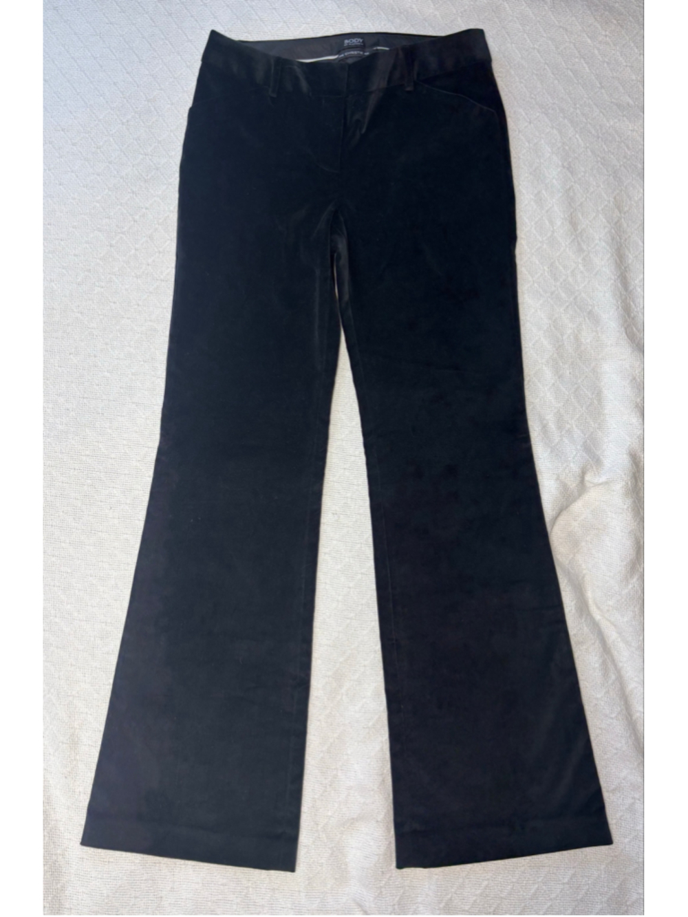 Body by Victoria Velvet Pants The Christie Fit Black Bootcut Flare Size 4 EUC